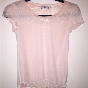 Out From Under Pink Mesh Shirt